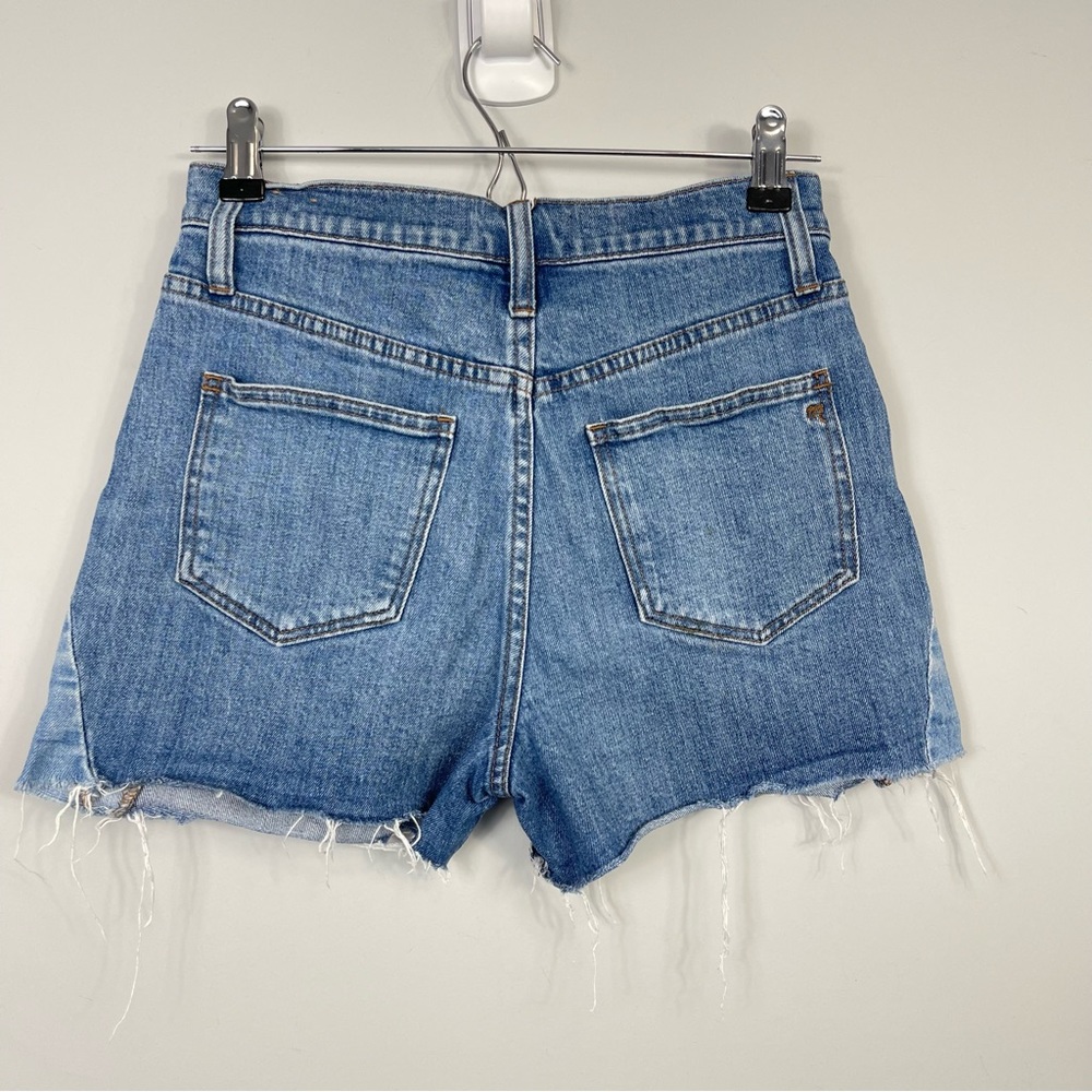 Madewell High Rise Denim Jean Shorts: Pieced Edition J0530 Patchwork Raw Hem 25 - Picture 8 of 16